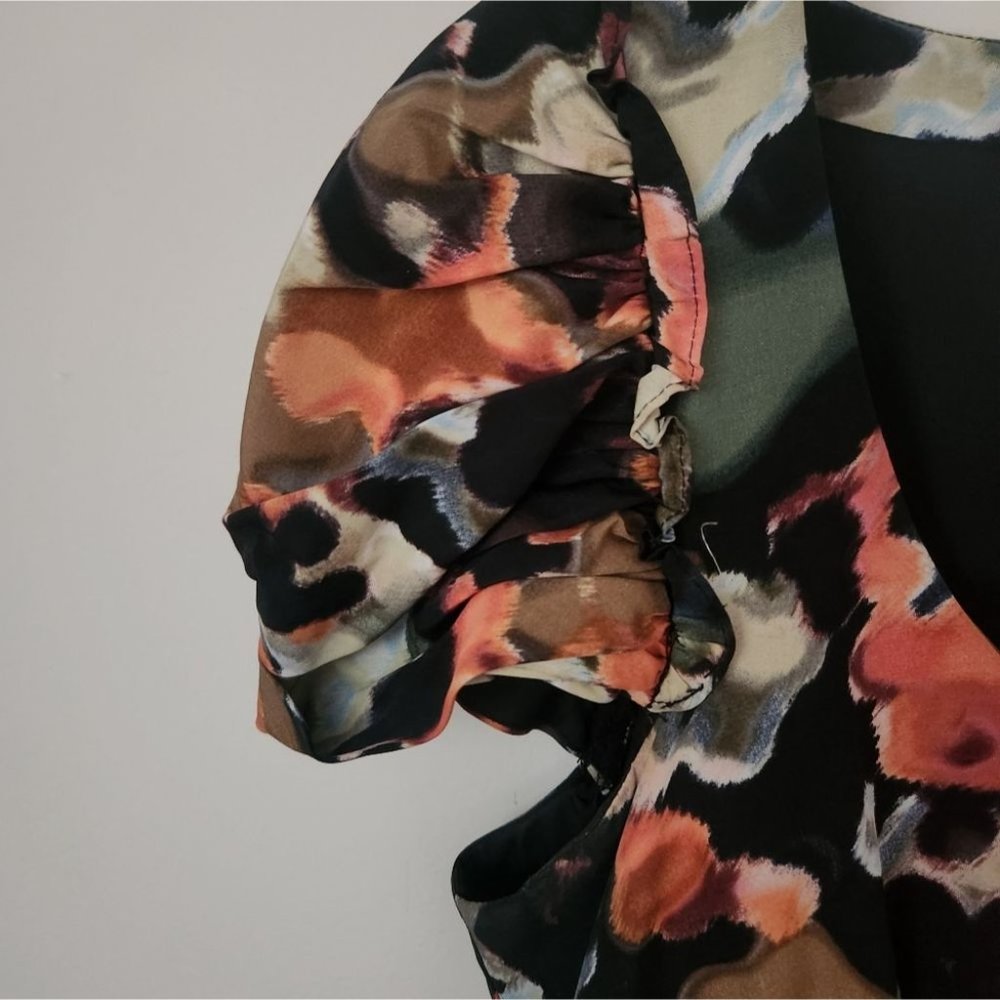 *SOLD* ANTHRO | Moulinette Soeurs Pittore silk/cotton dress watercolor sz 8 - Picture 4 of 6